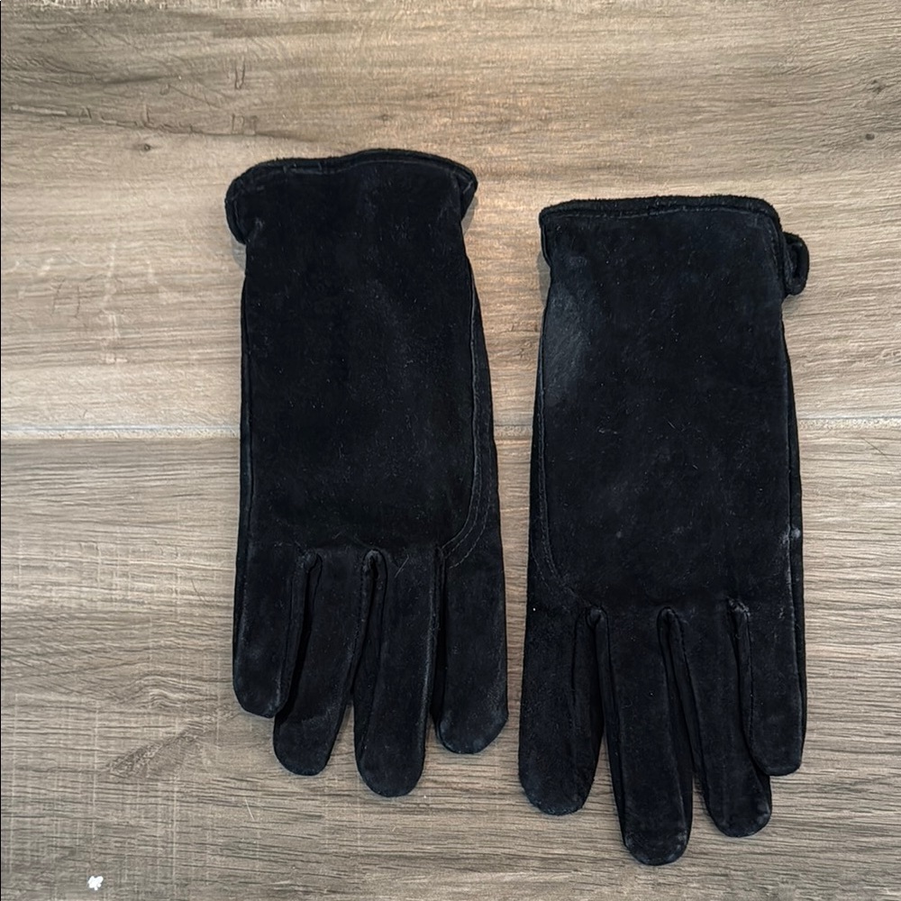 Eddie Bauer L suede cotton lined gloves